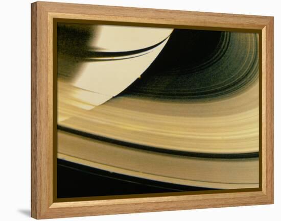 Voyager 1 Photo of Saturn & Its Rings-null-Framed Premier Image Canvas