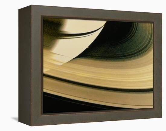 Voyager 1 Photo of Saturn & Its Rings-null-Framed Premier Image Canvas
