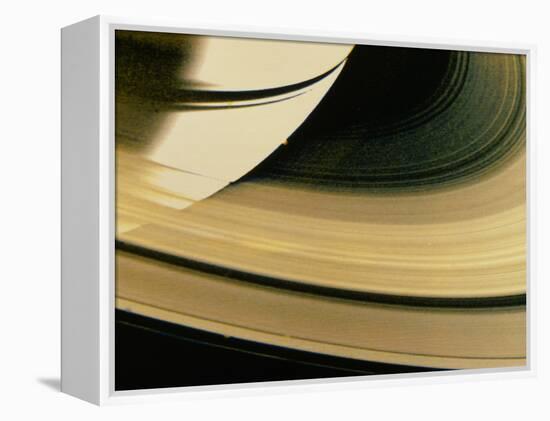 Voyager 1 Photo of Saturn & Its Rings-null-Framed Premier Image Canvas