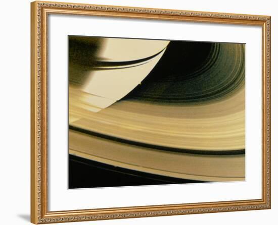 Voyager 1 Photo of Saturn & Its Rings-null-Framed Photographic Print