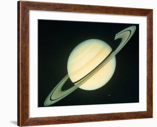 Voyager 1 Photo of Saturn & Its Rings-null-Framed Photographic Print