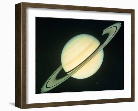 Voyager 1 Photo of Saturn & Its Rings-null-Framed Photographic Print