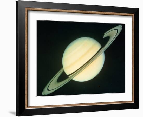 Voyager 1 Photo of Saturn & Its Rings-null-Framed Photographic Print