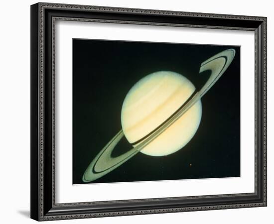 Voyager 1 Photo of Saturn & Its Rings-null-Framed Photographic Print