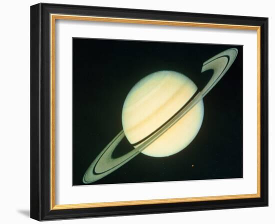 Voyager 1 Photo of Saturn & Its Rings-null-Framed Photographic Print