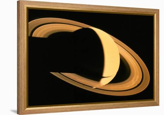 Voyager 1 Photograph of Saturn & Its Ring System-null-Framed Premier Image Canvas