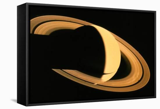 Voyager 1 Photograph of Saturn & Its Ring System-null-Framed Premier Image Canvas