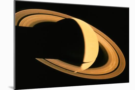 Voyager 1 Photograph of Saturn & Its Ring System-null-Mounted Photographic Print