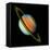 Voyager 2 Image of Saturn & Its Rings-null-Framed Premier Image Canvas