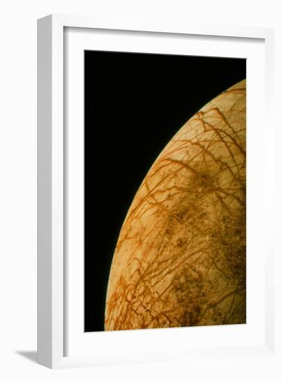 Voyager 2 Photo of Europa, One of Jupiter's Moons-null-Framed Photographic Print