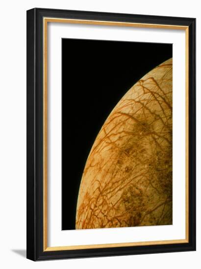 Voyager 2 Photo of Europa, One of Jupiter's Moons-null-Framed Photographic Print