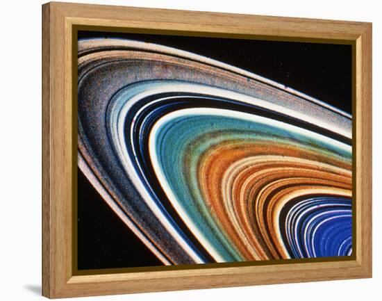 Voyager 2 Photograph of Saturn's Rings-null-Framed Premier Image Canvas