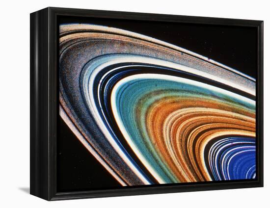 Voyager 2 Photograph of Saturn's Rings-null-Framed Premier Image Canvas