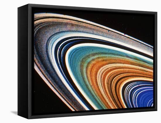 Voyager 2 Photograph of Saturn's Rings-null-Framed Premier Image Canvas