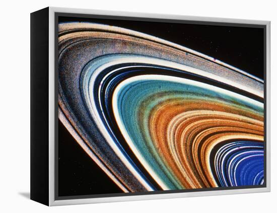 Voyager 2 Photograph of Saturn's Rings-null-Framed Premier Image Canvas