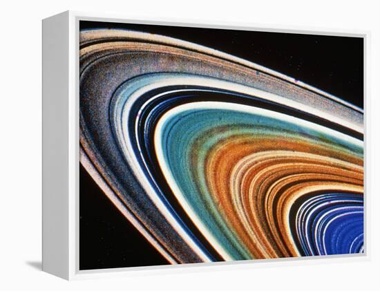 Voyager 2 Photograph of Saturn's Rings-null-Framed Premier Image Canvas