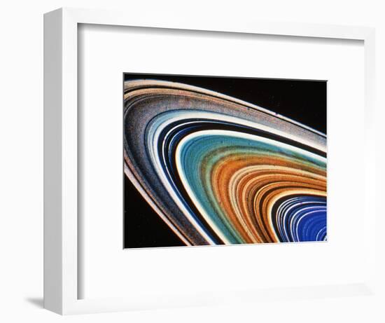 Voyager 2 Photograph of Saturn's Rings-null-Framed Premium Photographic Print