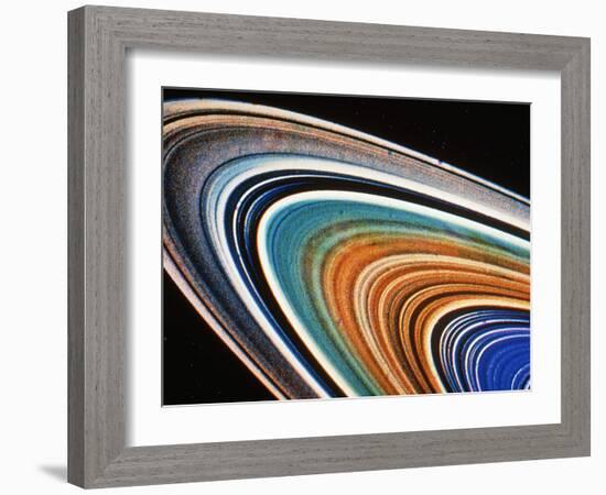 Voyager 2 Photograph of Saturn's Rings-null-Framed Photographic Print