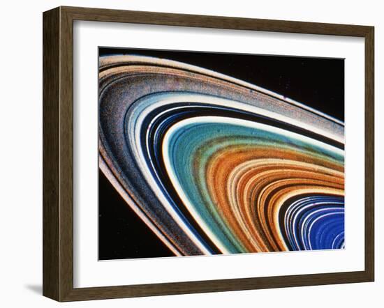 Voyager 2 Photograph of Saturn's Rings--Framed Photographic Print