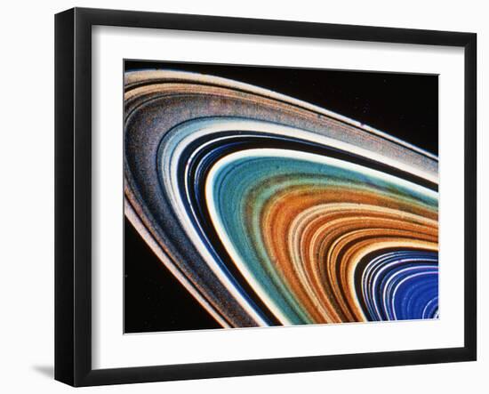 Voyager 2 Photograph of Saturn's Rings-null-Framed Photographic Print