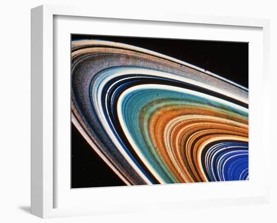 Voyager 2 Photograph of Saturn's Rings--Framed Photographic Print