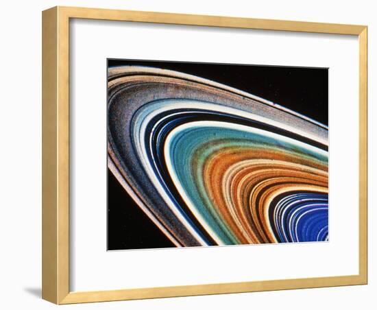 Voyager 2 Photograph of Saturn's Rings-null-Framed Photographic Print