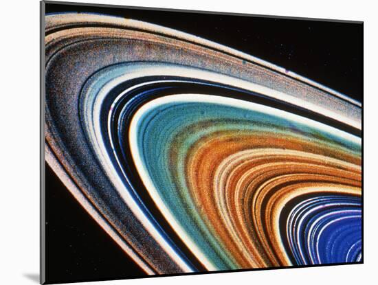 Voyager 2 Photograph of Saturn's Rings-null-Mounted Photographic Print
