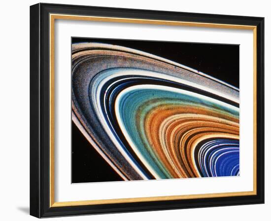 Voyager 2 Photograph of Saturn's Rings-null-Framed Photographic Print