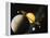 Voyager I Composite of Saturn & Six of Its Moons-null-Framed Premier Image Canvas