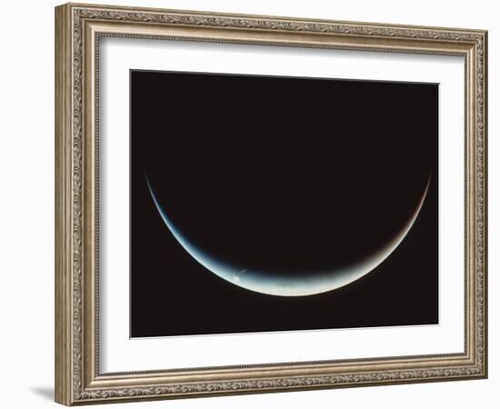 Voyager II Image of a Crescent Neptune-null-Framed Photographic Print