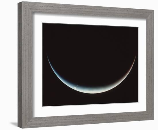 Voyager II Image of a Crescent Neptune-null-Framed Photographic Print