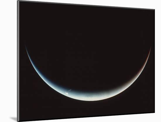 Voyager II Image of a Crescent Neptune-null-Mounted Photographic Print