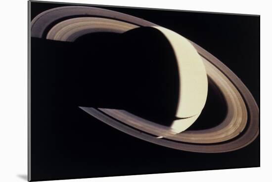 Voyager Photo of Saturn And Its Rings-null-Mounted Photographic Print