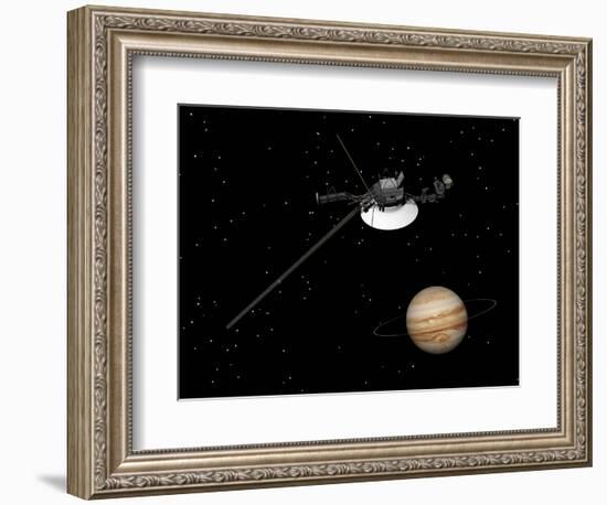 Voyager Spacecraft Near Jupiter and its Unrecognized Ring-null-Framed Premium Giclee Print