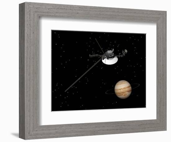 Voyager Spacecraft Near Jupiter and its Unrecognized Ring-null-Framed Premium Giclee Print