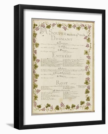 " Voyages du roi au château de Choisy " en 1752 : souper du mardi 14 novembre 1752-de Sainte Marie Brain-Framed Giclee Print