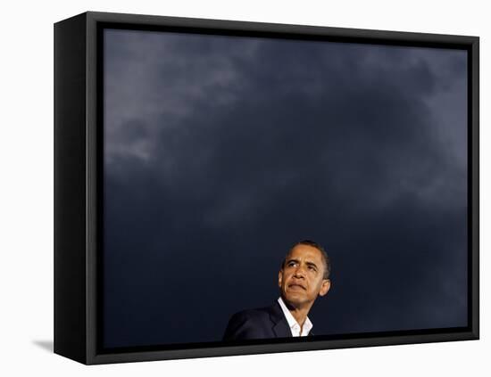 VP Candidate Senator Joe Biden Introduces Presidential Candidate Senator Barack Obama at a Rally-null-Framed Premier Image Canvas