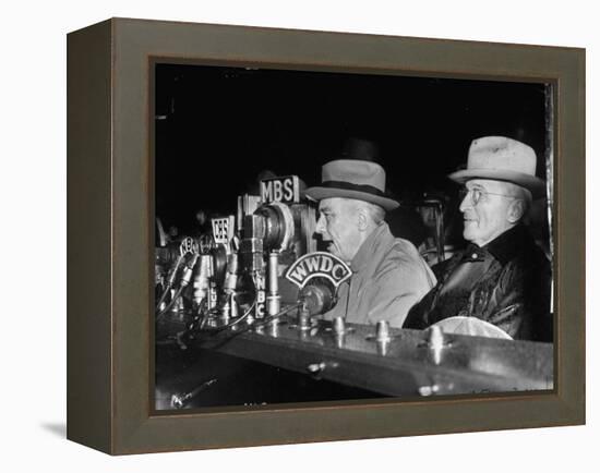 Vp Harry S. Truman Listening to FDR Radio Address-null-Framed Premier Image Canvas