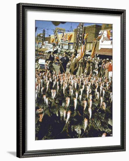 VP Richard Nixon at Turkey Parade During Appearance in Support of GOP Congressional Campaign-John Dominis-Framed Photographic Print