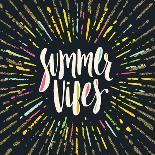 Summer Vibes - Summer Calligraphy. Summer Vacation. Summer Sunburst. Summer Quote. Summer Phrase. S-vso-Art Print