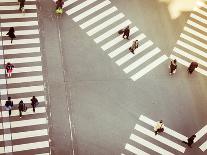 Crossing Sign Top View with People Walking Business Area-VTT Studio-Photographic Print
