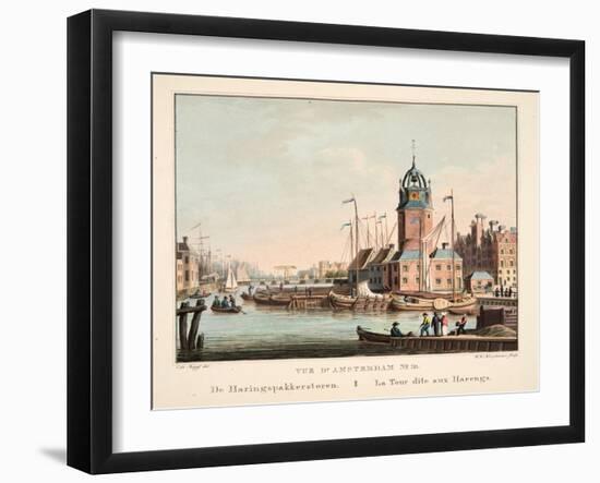 Vue D'Amsterdam No.10. De Haringspakkerstoren. La Tour Dite Aux Harengs, 1825-Cornelis de Kruyff-Framed Giclee Print