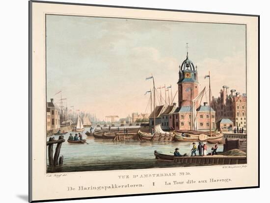 Vue D'Amsterdam No.10. De Haringspakkerstoren. La Tour Dite Aux Harengs, 1825-Cornelis de Kruyff-Mounted Giclee Print