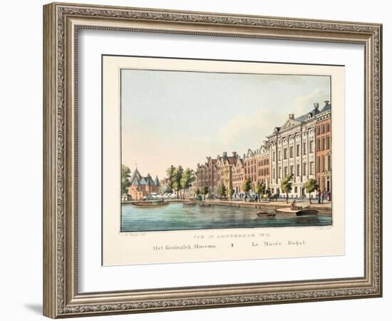 Vue D'Amsterdam No.11, Het Koninglyk Museum, Le Musée Roijal, 1825-Cornelis de Kruyff-Framed Giclee Print