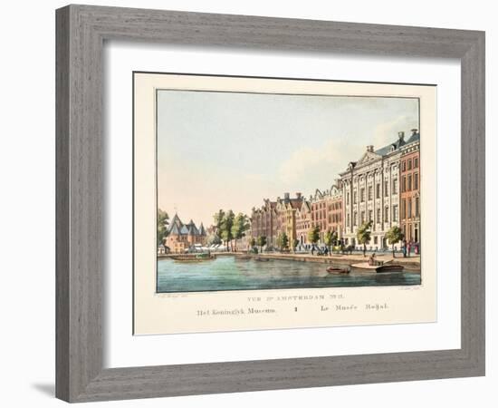 Vue D'Amsterdam No.11, Het Koninglyk Museum, Le Musée Roijal, 1825-Cornelis de Kruyff-Framed Giclee Print