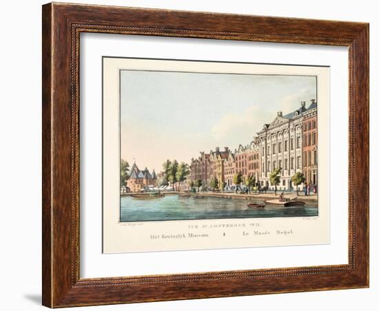 Vue D'Amsterdam No.11, Het Koninglyk Museum, Le Musée Roijal, 1825-Cornelis de Kruyff-Framed Giclee Print