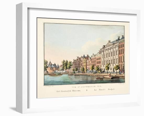 Vue D'Amsterdam No.11, Het Koninglyk Museum, Le Musée Roijal, 1825-Cornelis de Kruyff-Framed Giclee Print