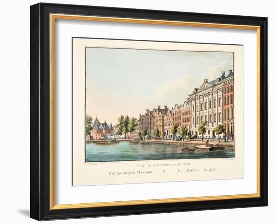 Vue D'Amsterdam No.11, Het Koninglyk Museum, Le Musée Roijal, 1825-Cornelis de Kruyff-Framed Giclee Print