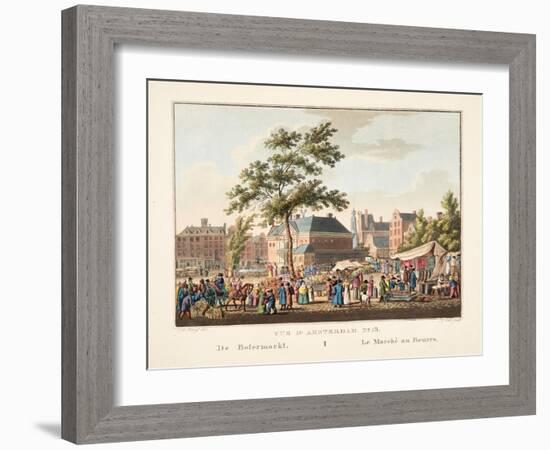 Vue D'Amsterdam No.15. De Botermarkt. Le Marché Au Beurre, 1825-Cornelis de Kruyff-Framed Giclee Print