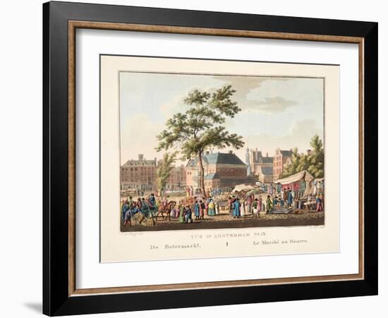 Vue D'Amsterdam No.15. De Botermarkt. Le Marché Au Beurre, 1825-Cornelis de Kruyff-Framed Giclee Print